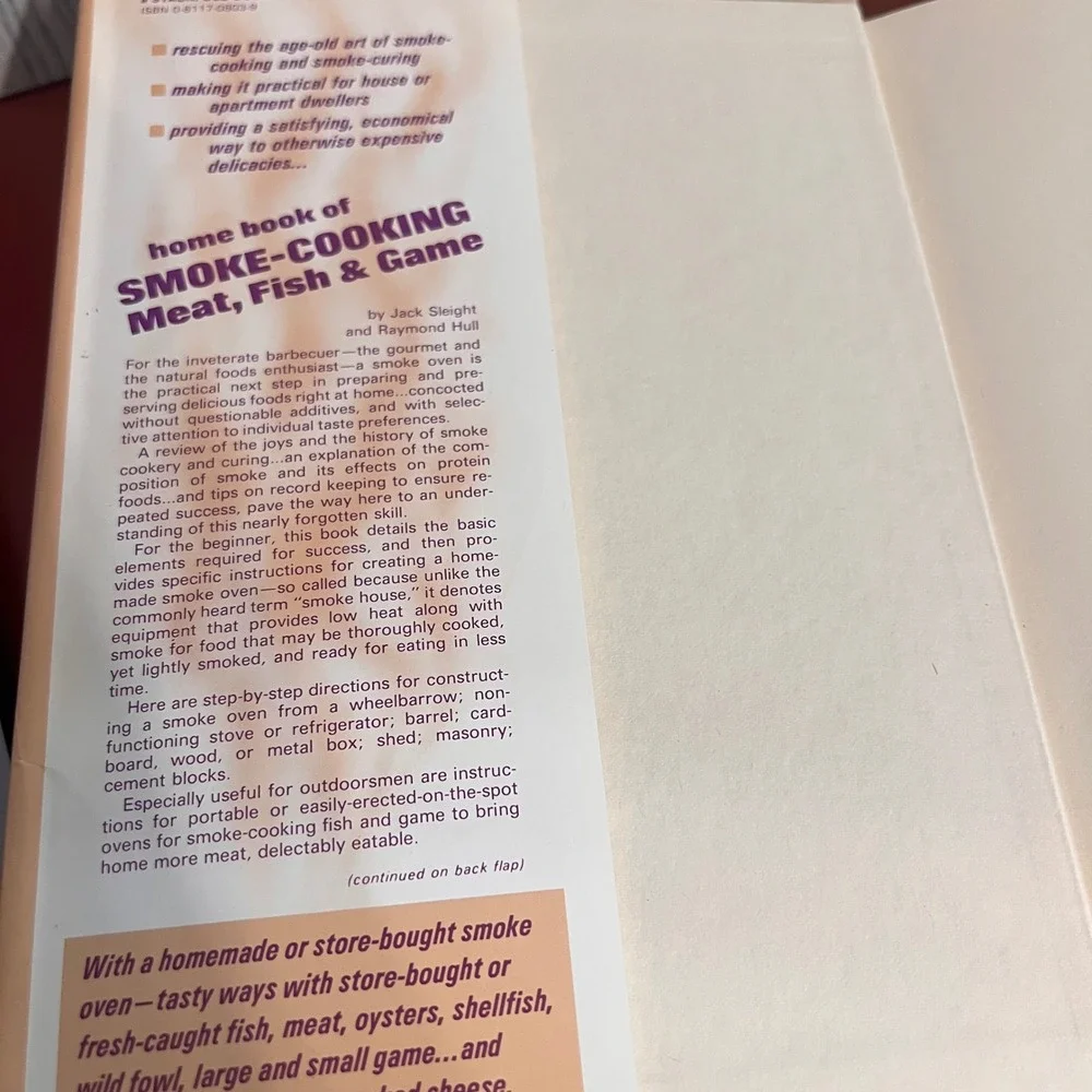 Home Book of Smoke-Cooking Meat Fish & Game 1971 Jack Sleight Raymond‎ Hull Book